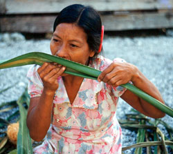 woman with leaf